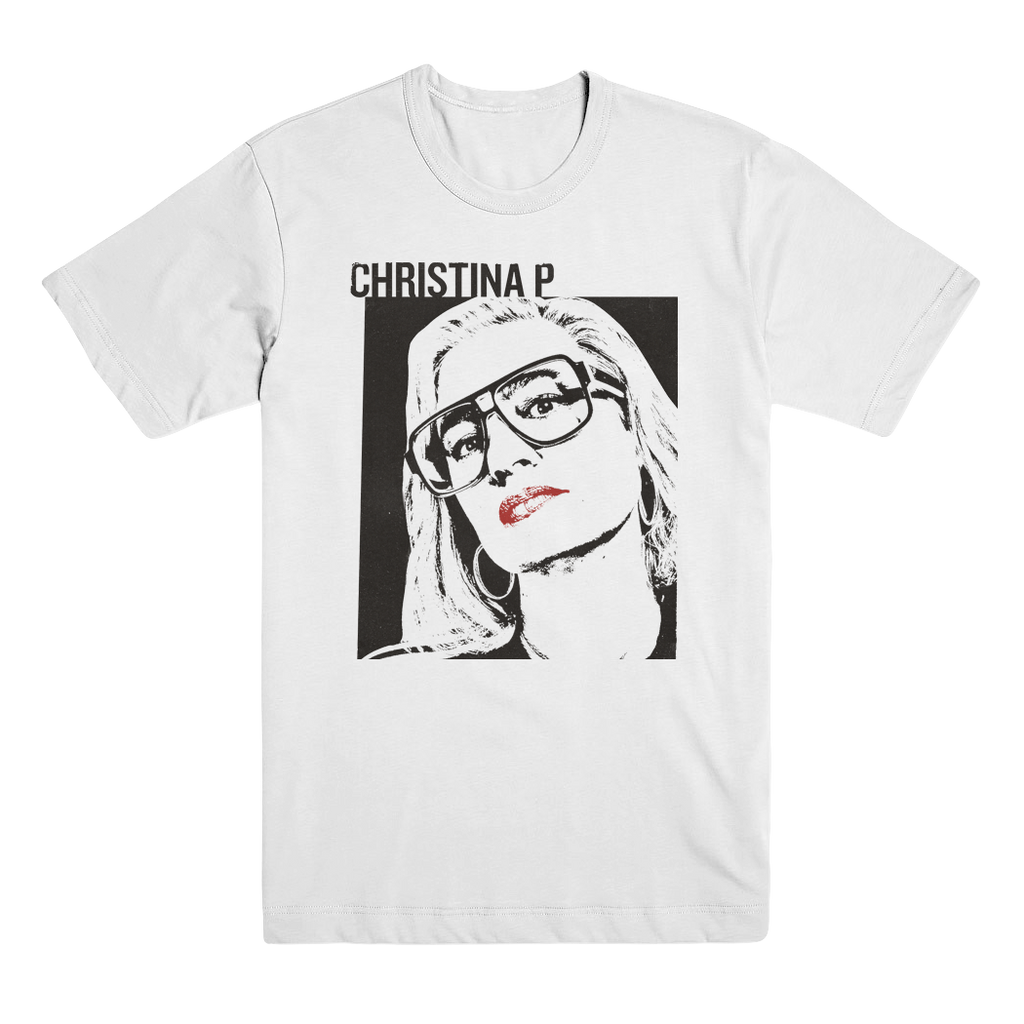 ★KIRSH★ Collection Pintuck Point Graphic T-Shirt White White Pocket T-Shirt w/ RF Paradise Print – M | POP-PARADISE